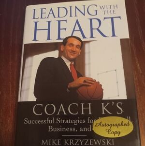 Mike Krzyzewski Autographed 'Leading with the Heart' Book, Also Signed By Author
